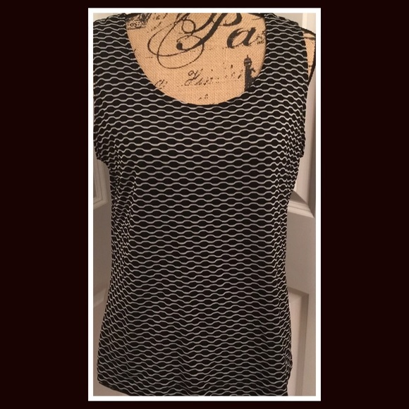 Chico's Tops - Chico's Travelers Black Patterned Tank Top 2 Large